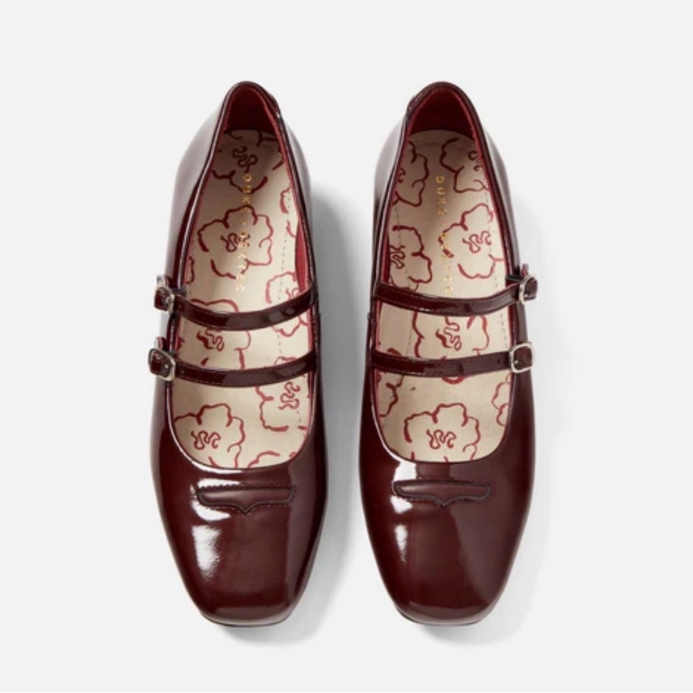 Duke + Dexter Burgundy Patent Mary Jane Shoes